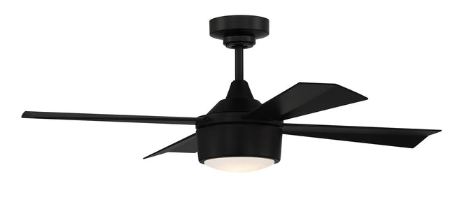 THO42FB4 - Theo Indoor/Outdoor 42" 4 Blade Indoor Outdoor Ceiling Fan with Light Kit - Flat Black
