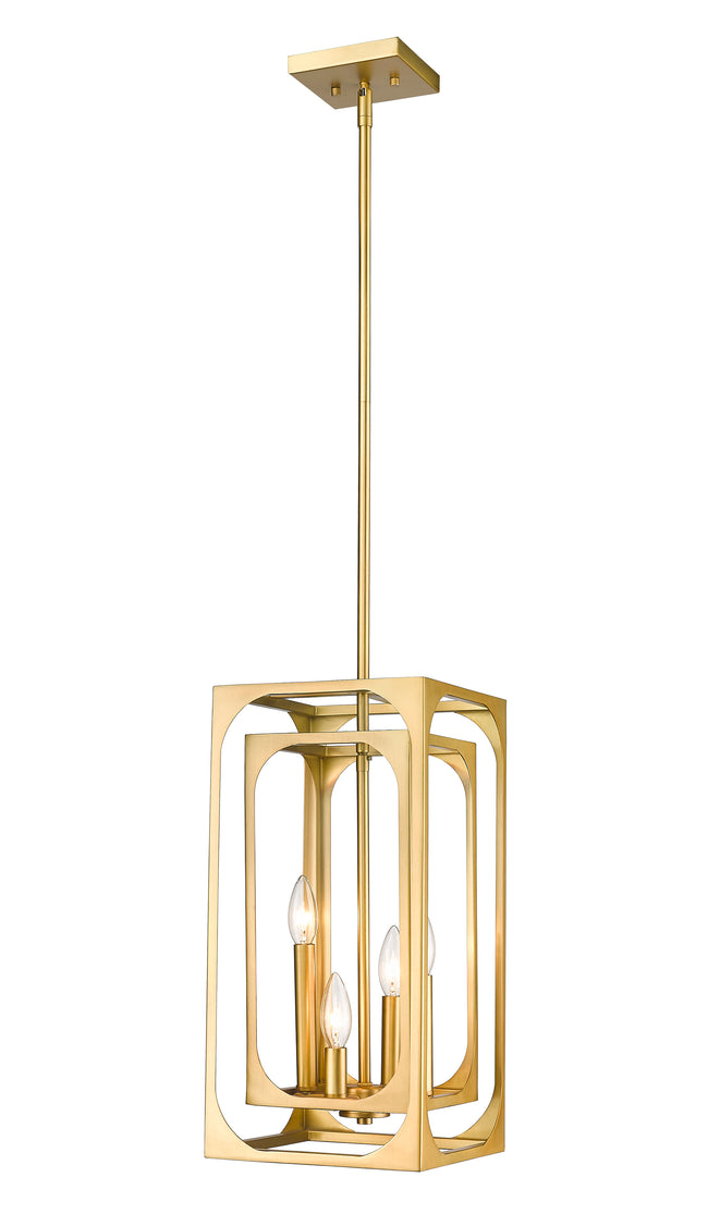 3038-4RB - Easton 4 Light 9" Chandelier - Rubbed Brass