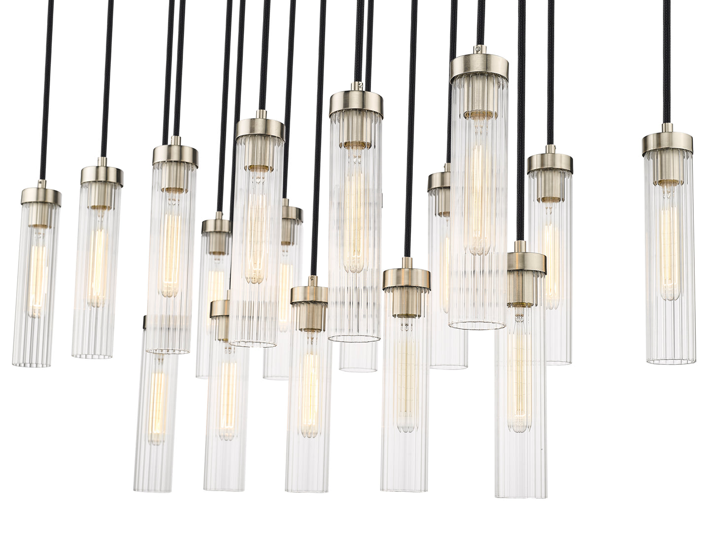 740P-17L-BN - Beau 17 Light Linear 42" Chandelier - Brushed Nickel