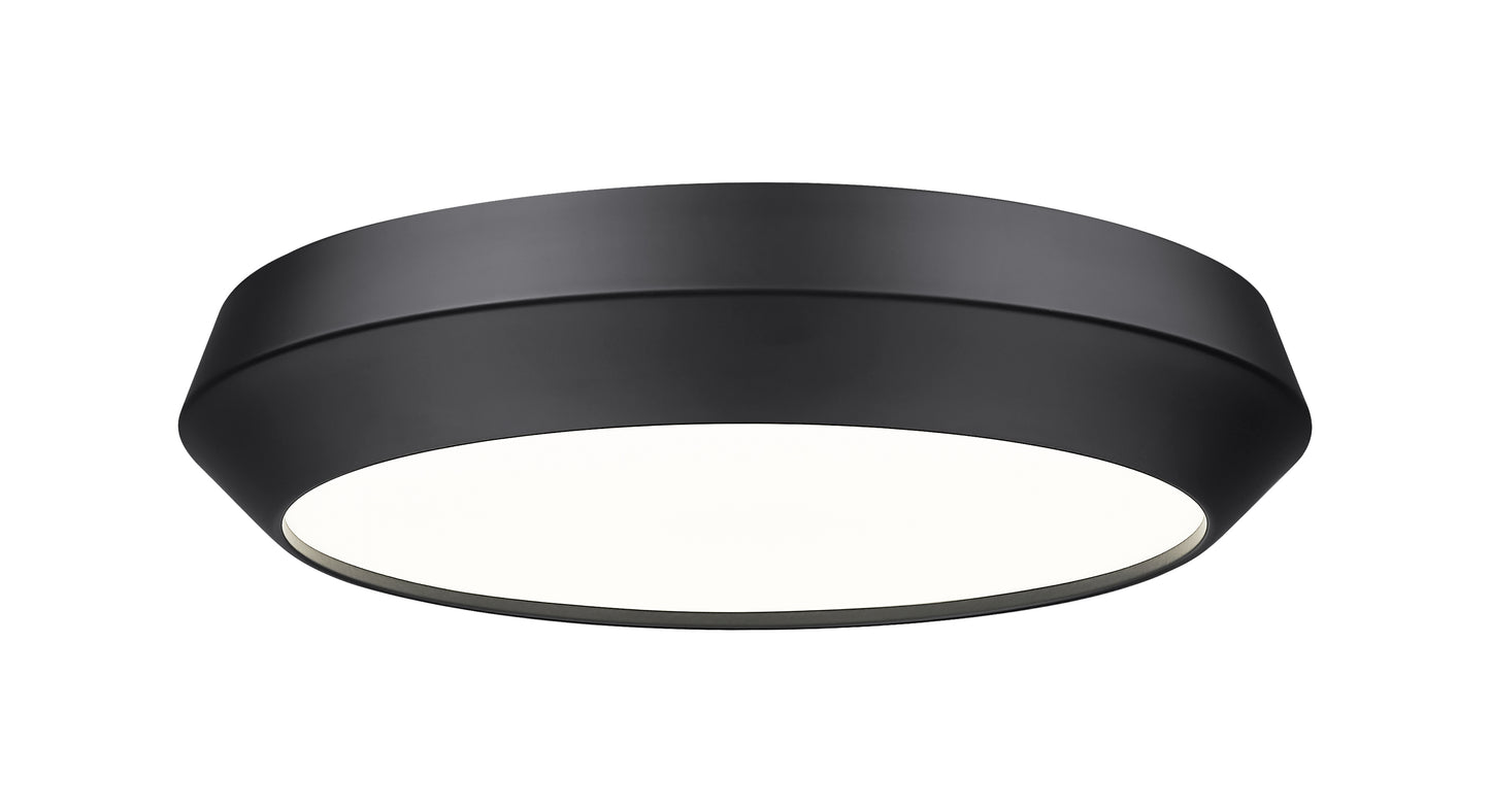 7701F16-MB-LED - Quasars 1 Light Flush 16" Mount - Matte Black