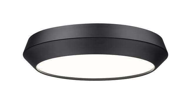 7701F16-MB-LED - Quasars 1 Light Flush 16" Mount - Matte Black