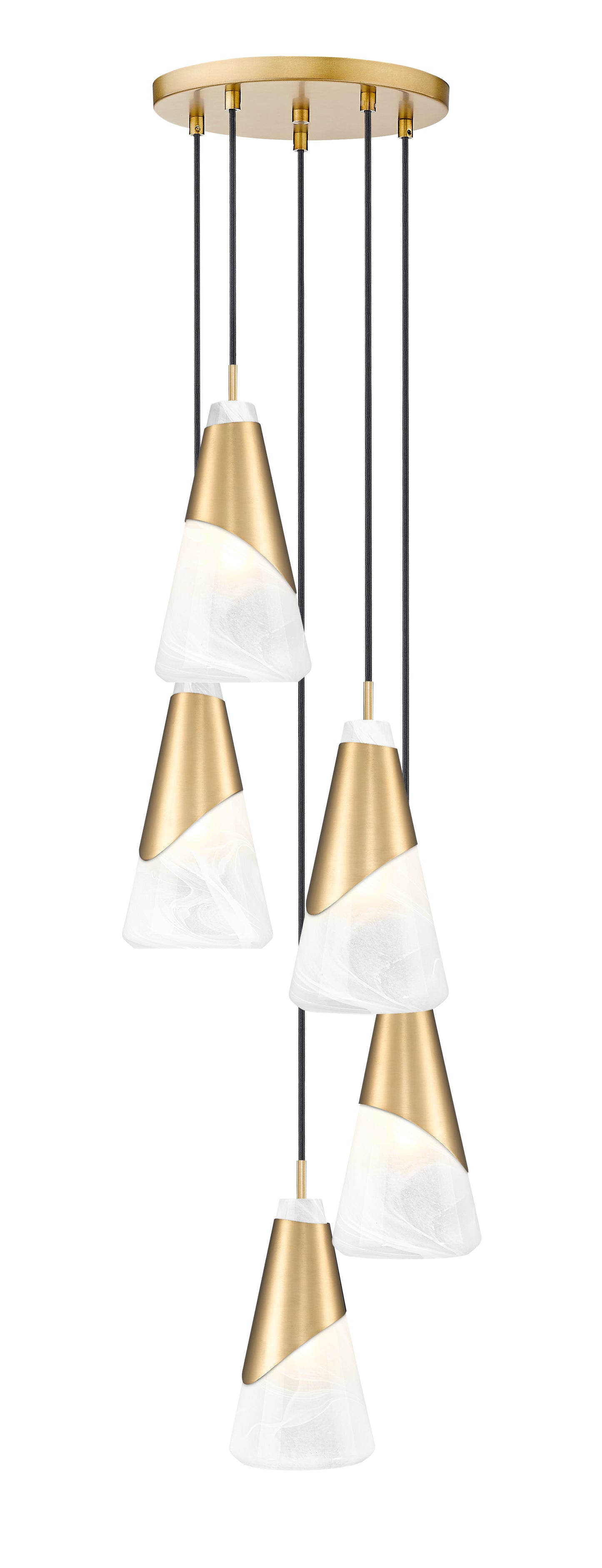 828P6-5R-MGLD - Aimie 5 Light 12" Chandelier - Modern Gold