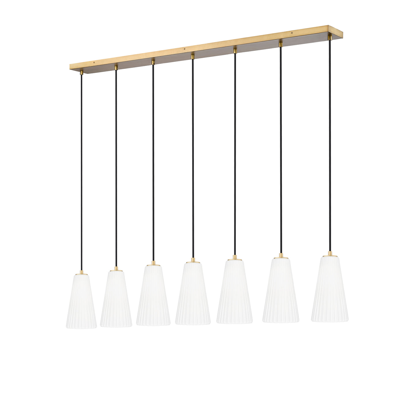 3043P6-7L-MGLD - Farrell 7 Light Linear 54" Chandelier - Modern Gold