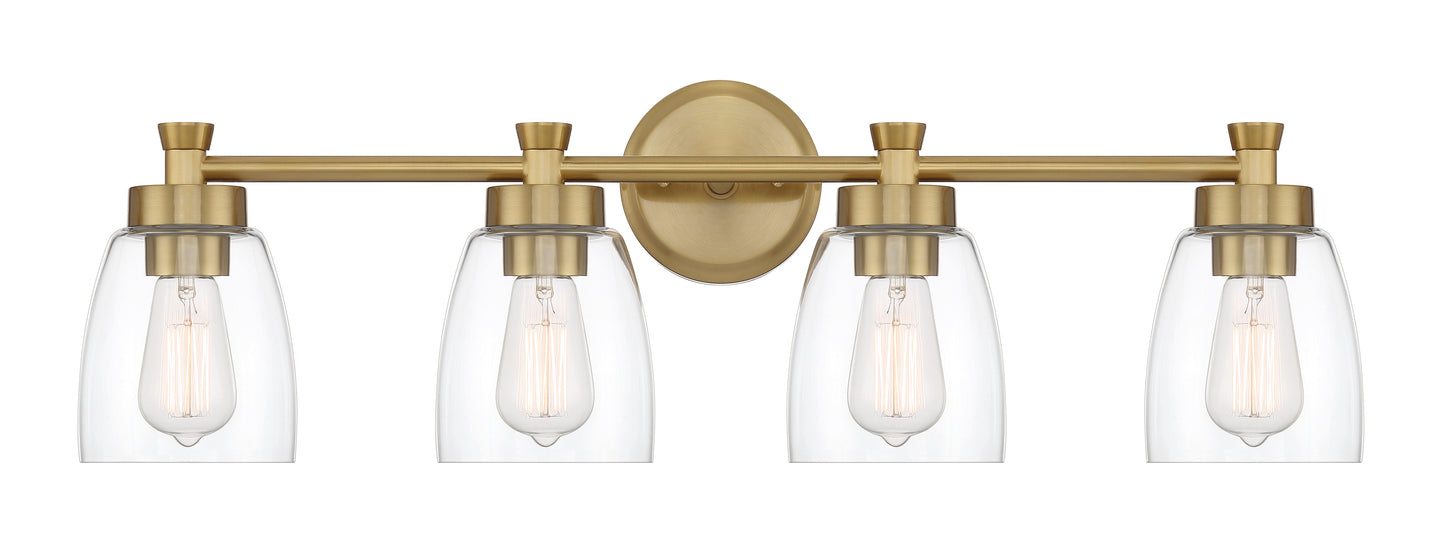 12730SB4 - Henning 4 Light 30" Wide Vanity Light - Satin Brass