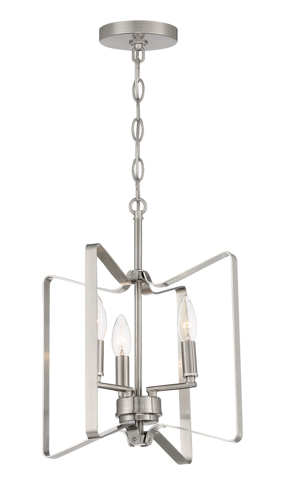 56153-BNK - Shayna 3 Light 14" High Semi Flush Mount - Brushed Nickel