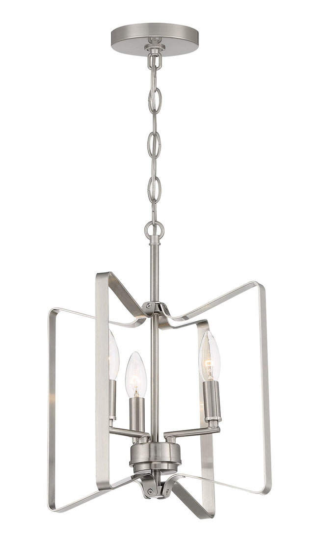 56153-BNK - Shayna 3 Light 14" High Semi Flush Mount - Brushed Nickel