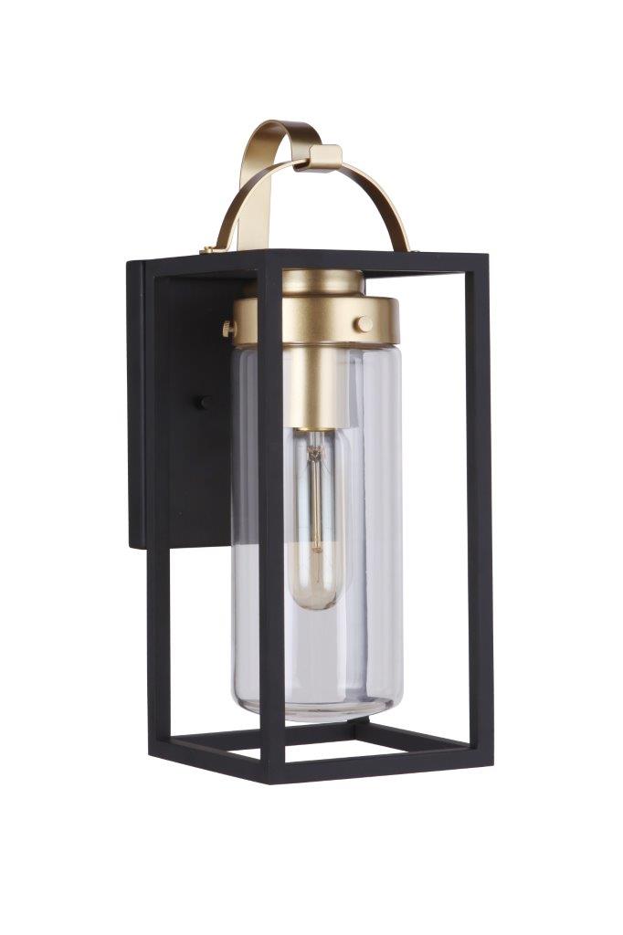 ZA4804-MNSB - Neo 1 Light 14" High Outdoor Wall Lantern - Midnight / Satin Brass