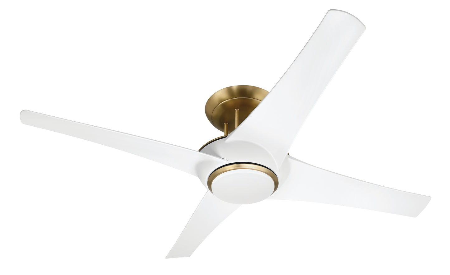CAM54WSB4 - Cam 54" 4 Blade Ceiling Fan with Light Kit - White / Satin Brass