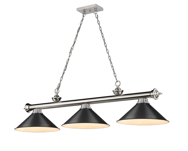 2306-3BN-MB15 - Cordon 3 Light 57" Billiard - Brushed Nickel