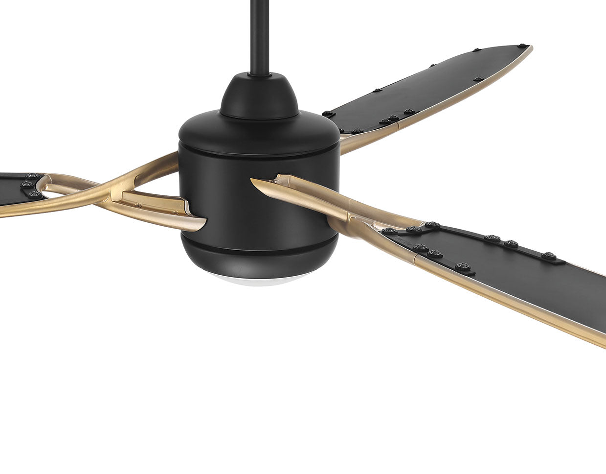 VIA72FBSB3 - Viva 72" 3 Blade Ceiling Fan with Light Kit - Flat Black / Satin Brass