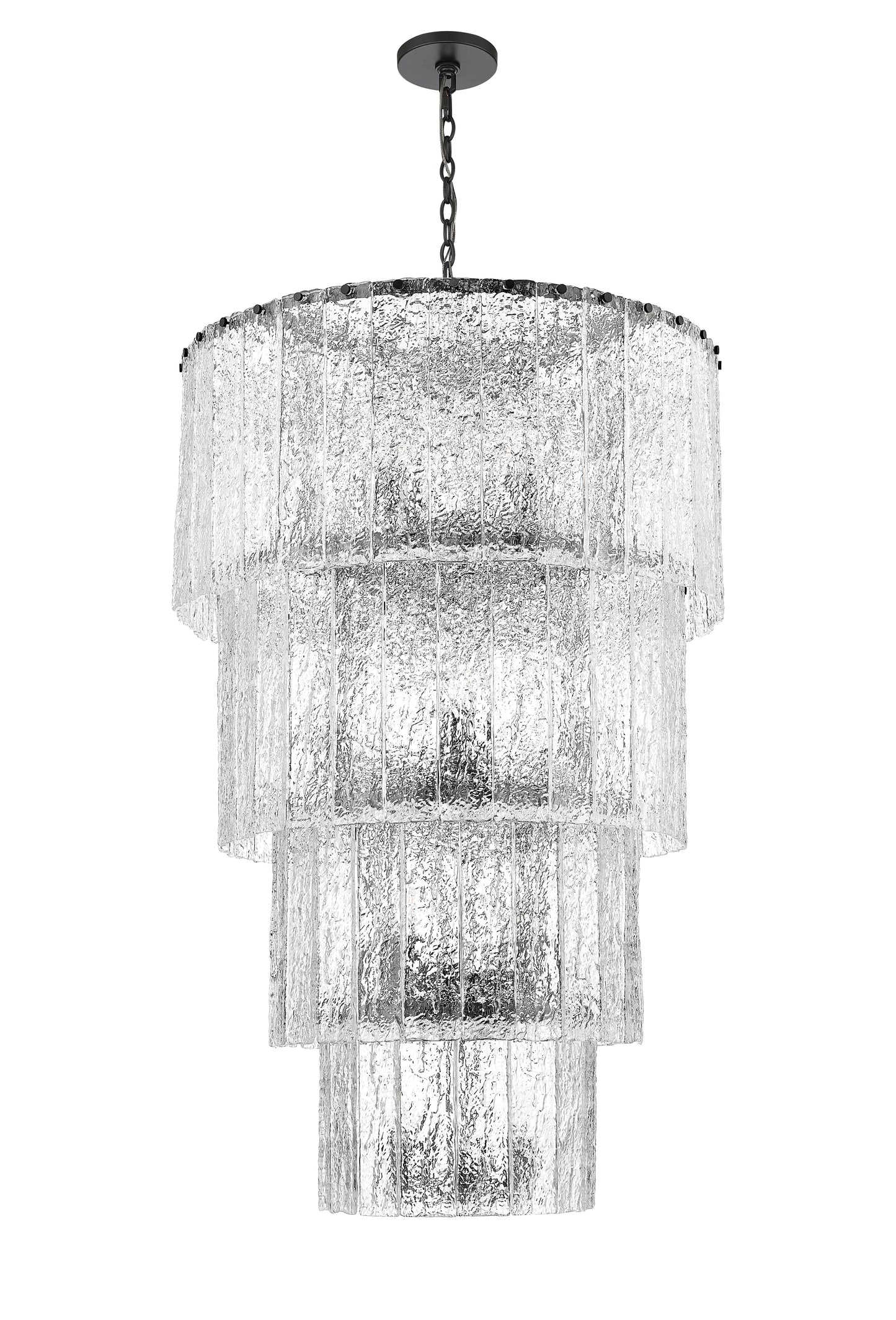1943-48MB - Glacier 18 Light 31" Chandelier - Matte Black