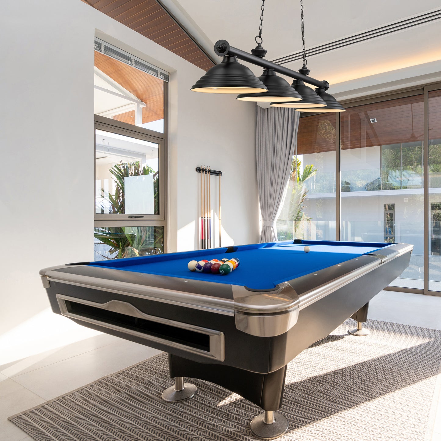 2306-4MB-SMB - Cordon 4 Light 82" Billiard - Matte Black