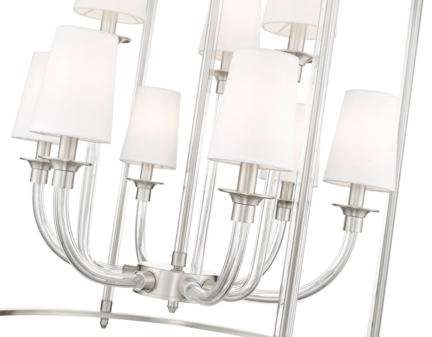 1950-9C-BN - Katerina 9 Light 28" Chandelier - Brushed Nickel