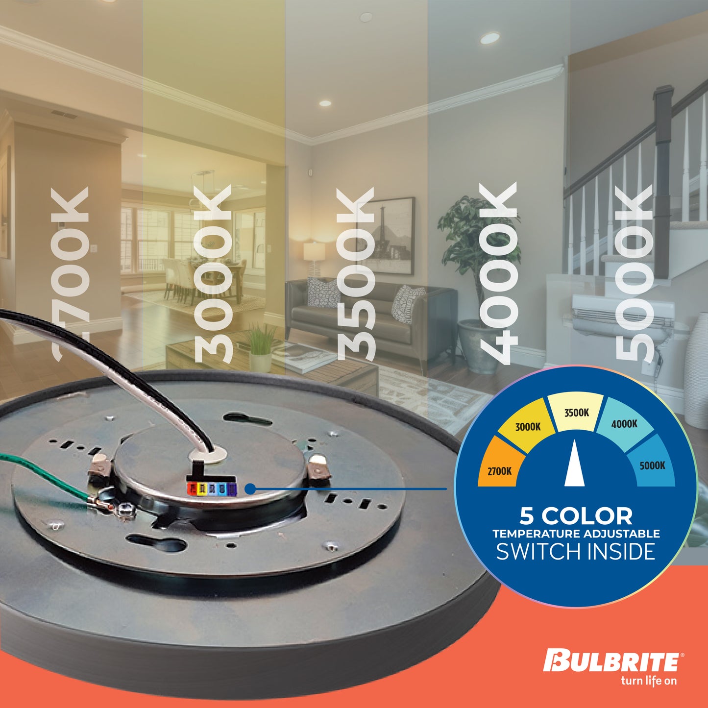 773607 - 7" Flush Mount LED Ceiling Light - 10.3 Watt - Adjustable CCT - White