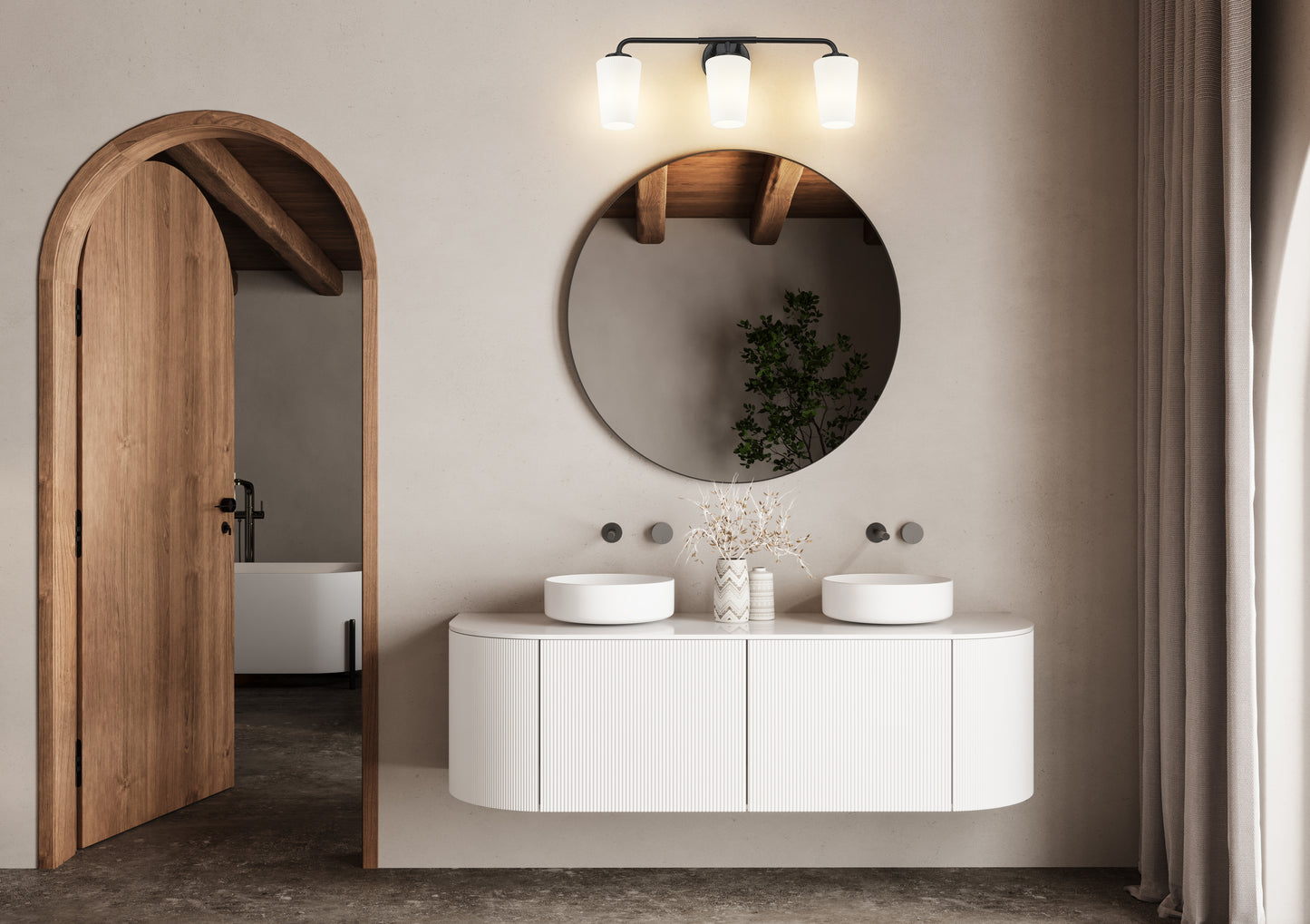 7005-3V-MB - Montford 3 Light 24" Vanity - Matte Black