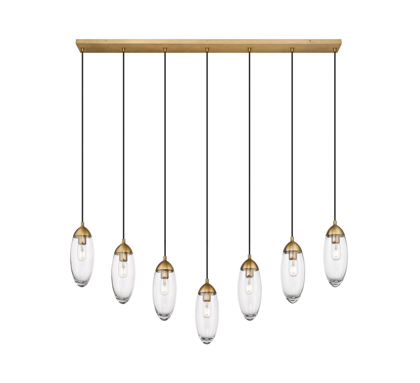 651P-7L-RB - Arden 7 Light Linear 54" Chandelier - Rubbed Brass