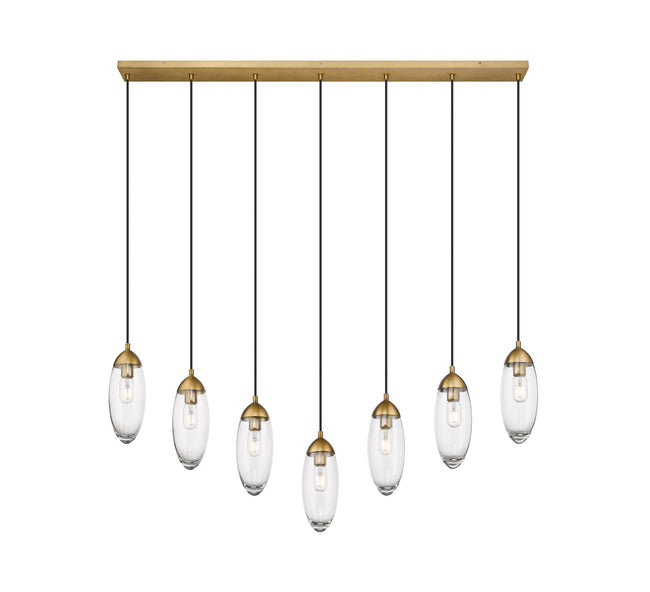 651P-7L-RB - Arden 7 Light Linear 54" Chandelier - Rubbed Brass