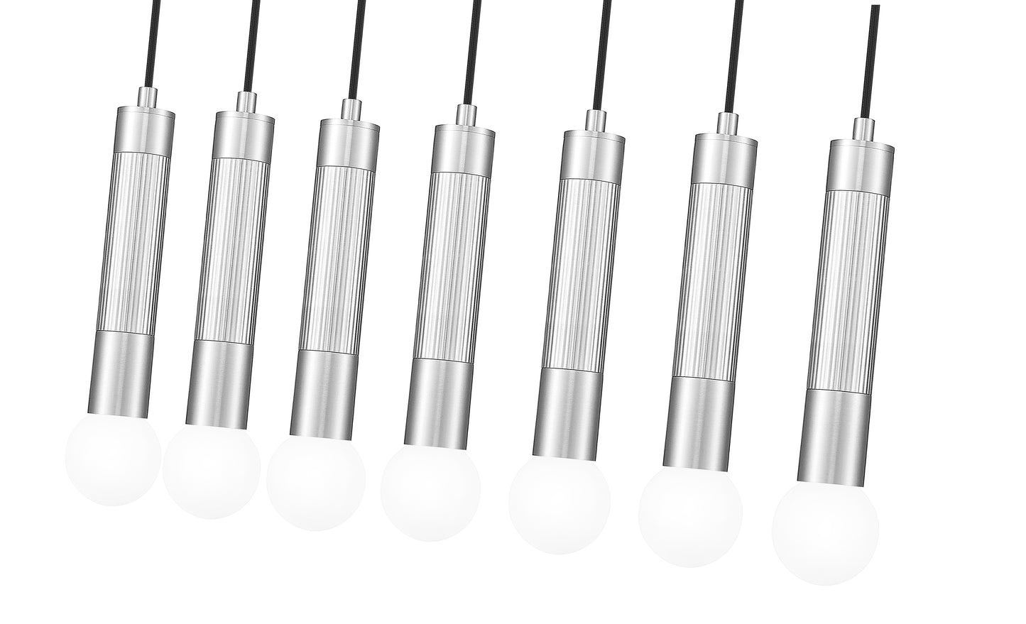 1956P-7L-BN - Stari 7 Light Linear 54" Chandelier - Brushed Nickel