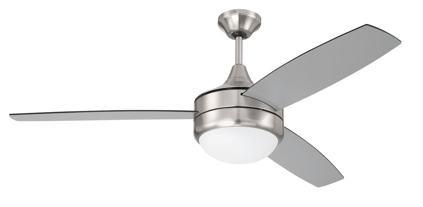 PHZ52BNK3-BNGW - Phaze II 3-Blade 52" 3 Blade Ceiling Fan with Light Kit - Brushed Nickel