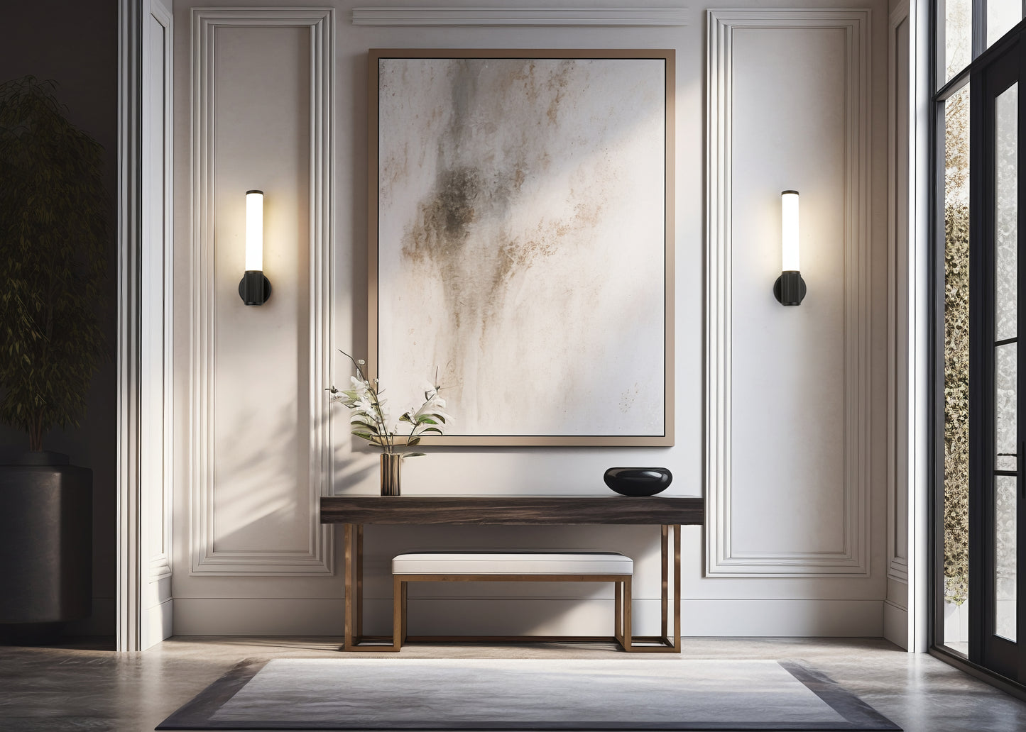 1021-1S-MB-LED - Solange 1 Light Wall 16" Sconce - Matte Black