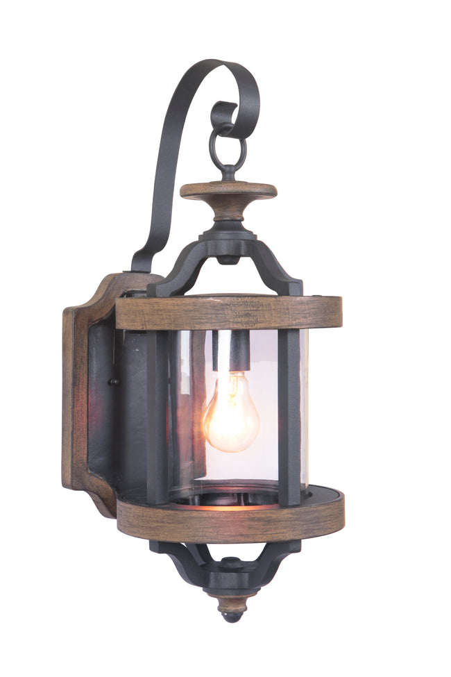 Z7914-TBWB - Ashwood 1 Light 22" High Outdoor Wall Lantern - Textured Black / Whiskey Barrel
