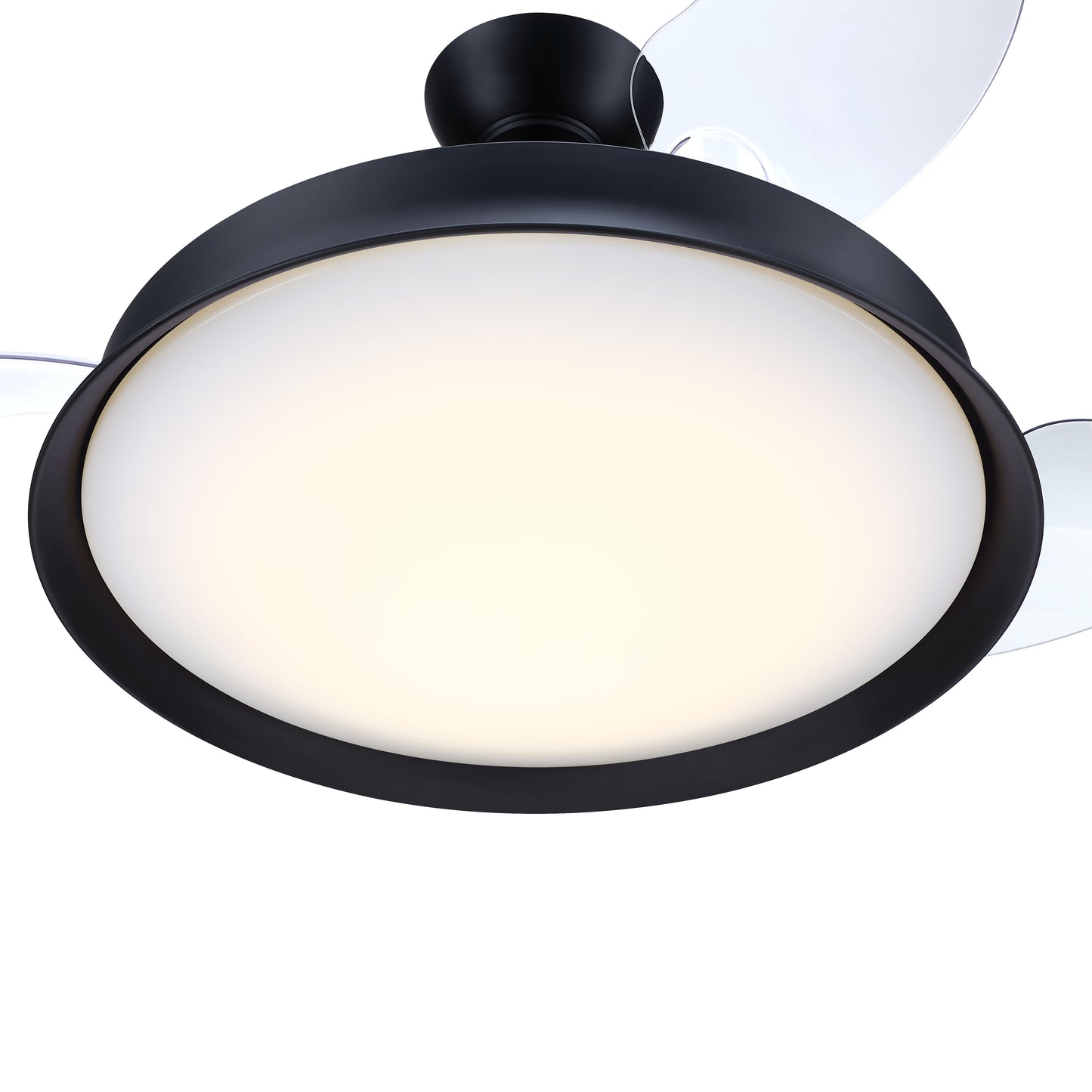 UN42FB3 - Union 42 Hidden Blades 42" 3 Blade Indoor Outdoor Ceiling Fan with Light Kit - Flat Black