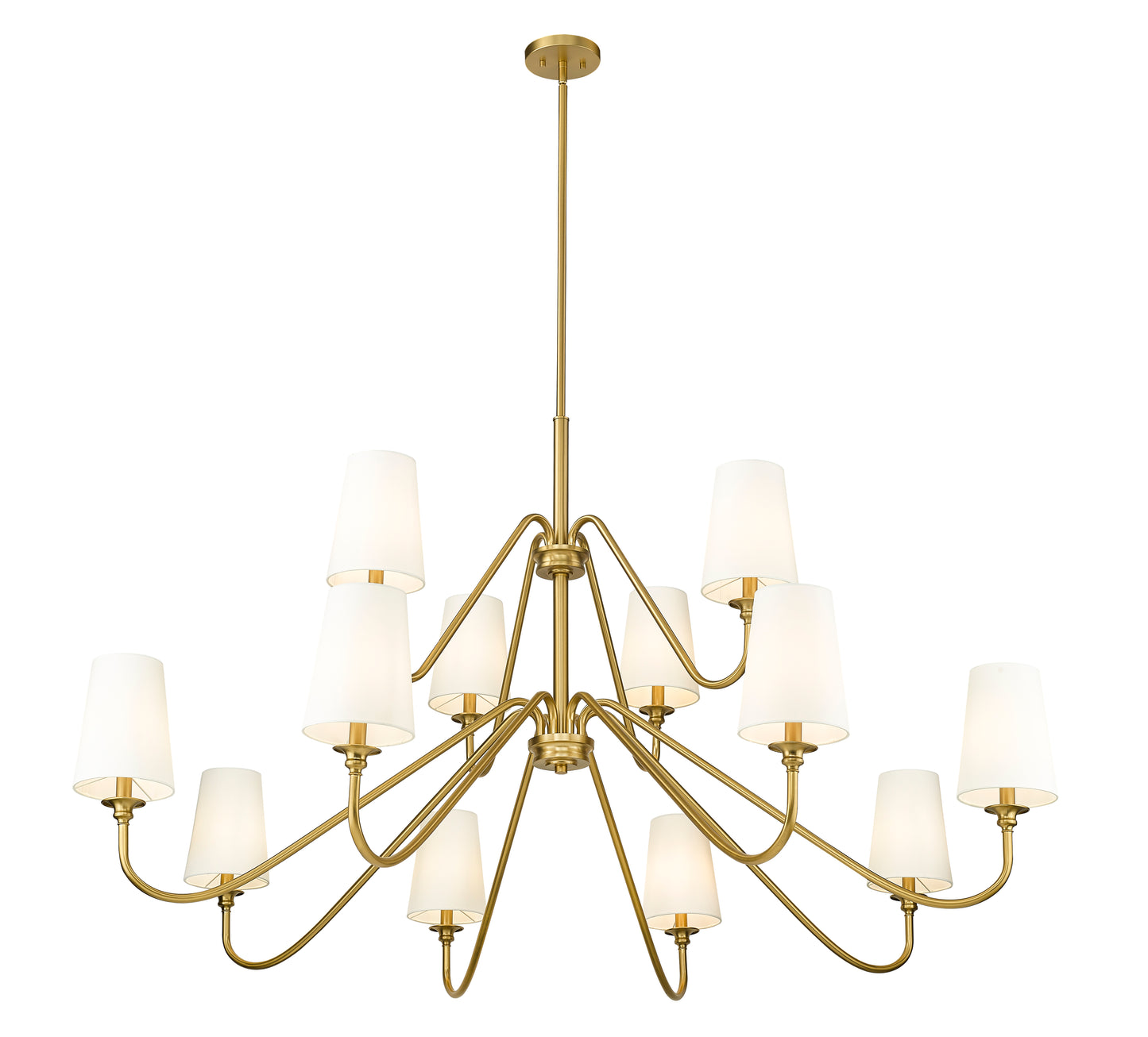 7509-12-60MGLD - Gianna 12 Light 60" Chandelier - Modern Gold