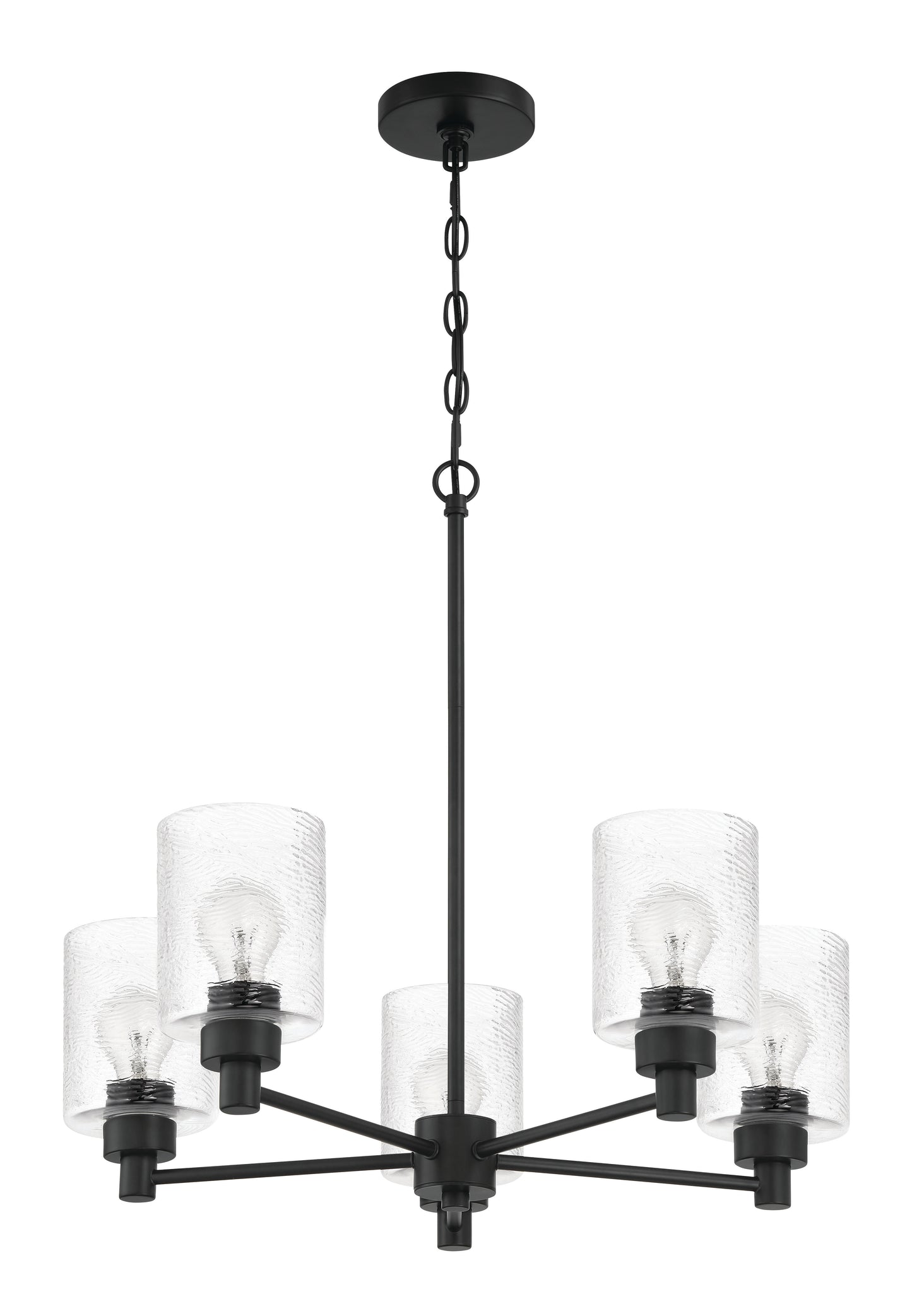 60225-FB - Lyndsey 5 Light 24" Wide Chandelier - Flat Black