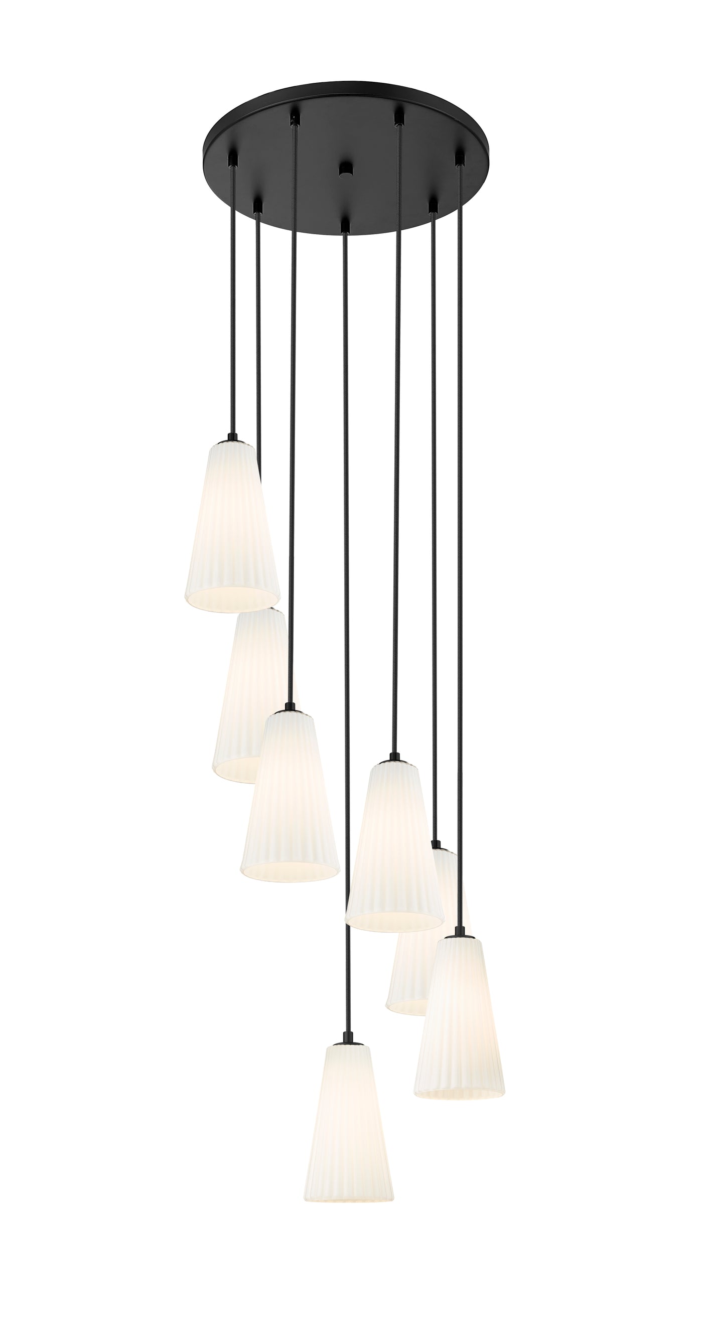 3043P6-7R-MB - Farrell 7 Light 18" Chandelier - Matte Black