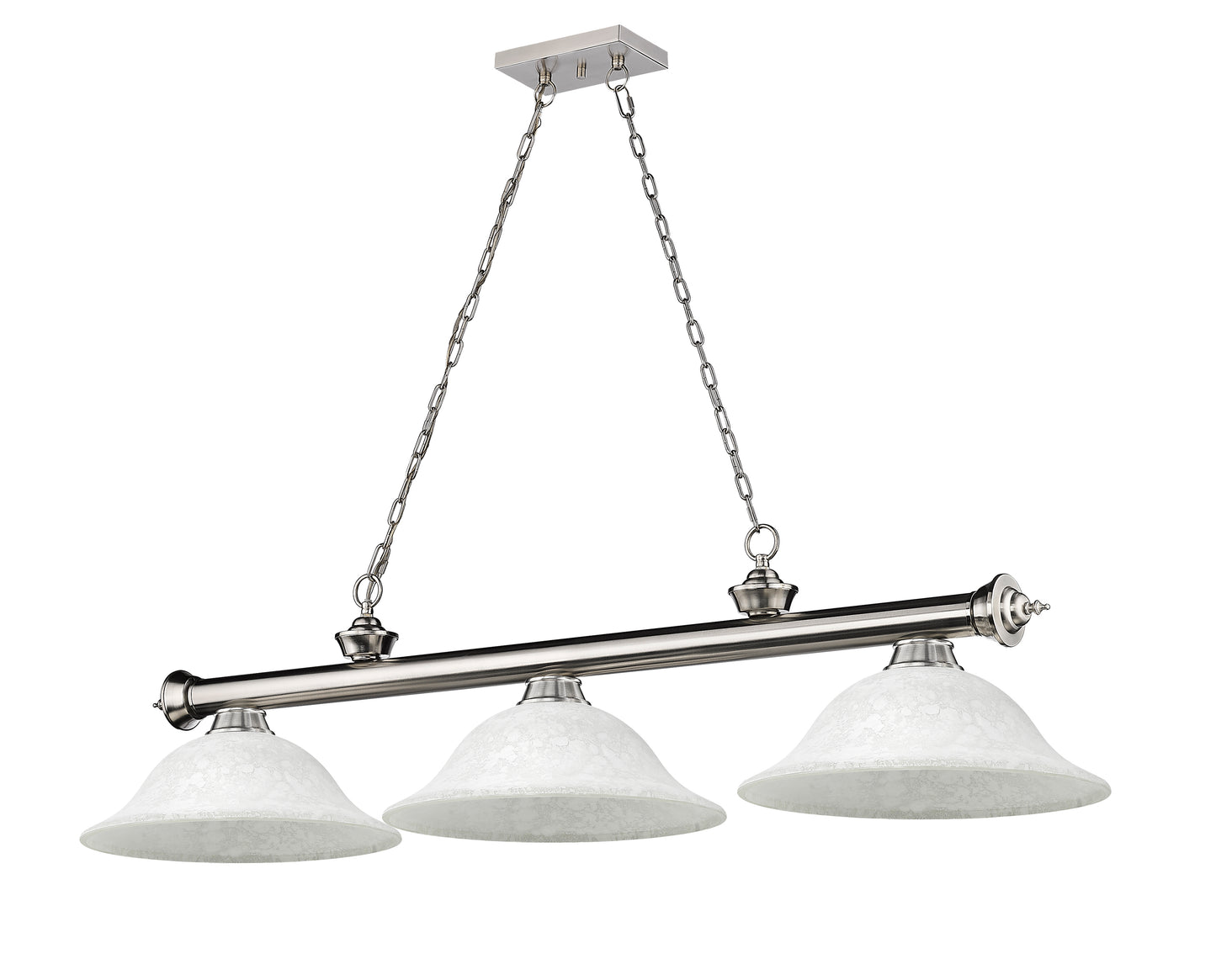 2306-3BN-WM16 - Cordon 3 Light 58" Billiard - Brushed Nickel