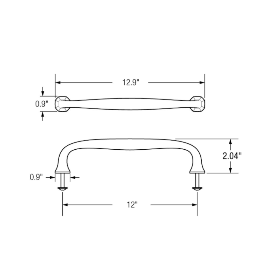 4364044 - Severin Fayerman B - 12" Centers Pull - Satin Brass