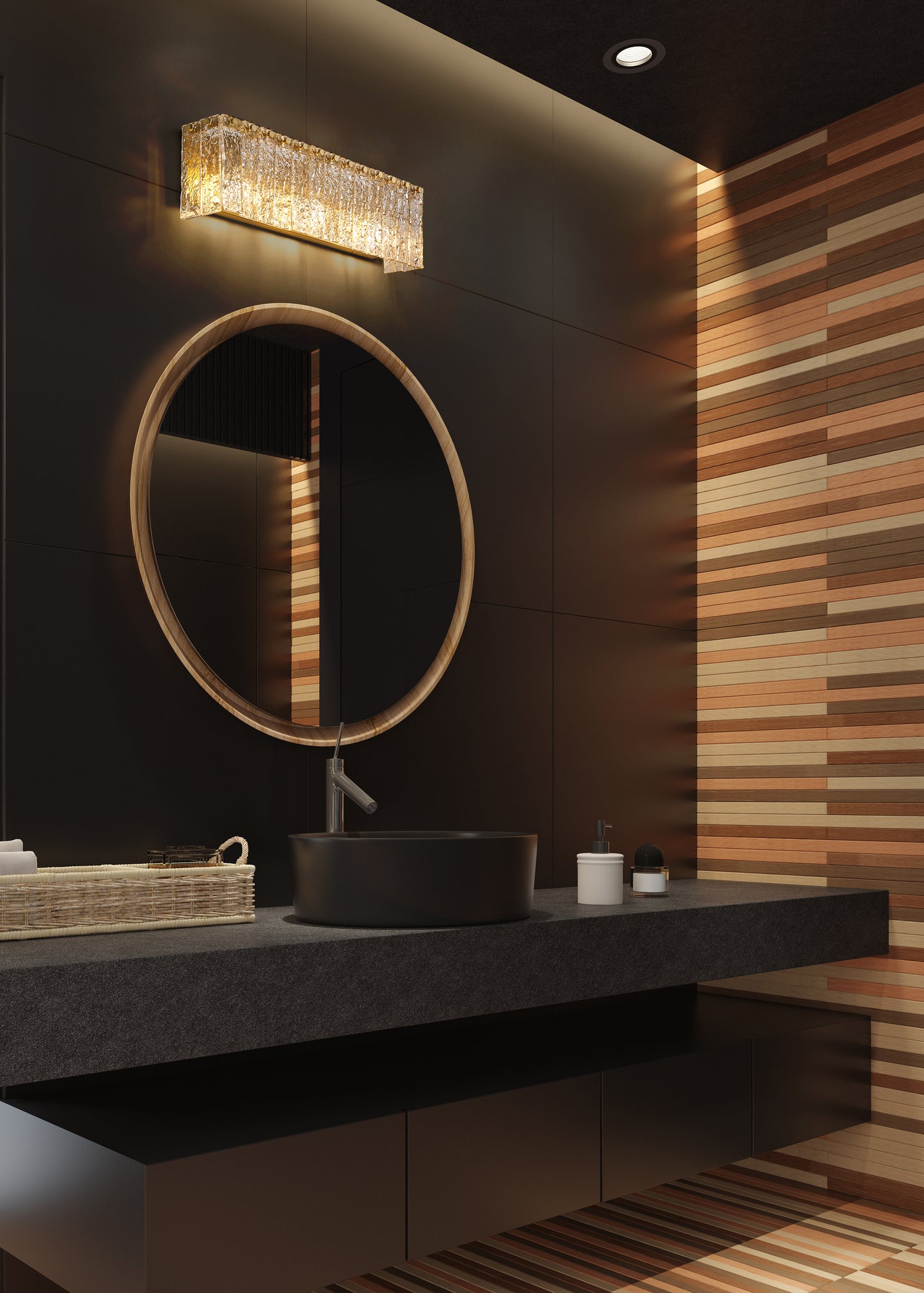 1943-3V-MGLD - Glacier 3 Light 24" Vanity - Modern Gold