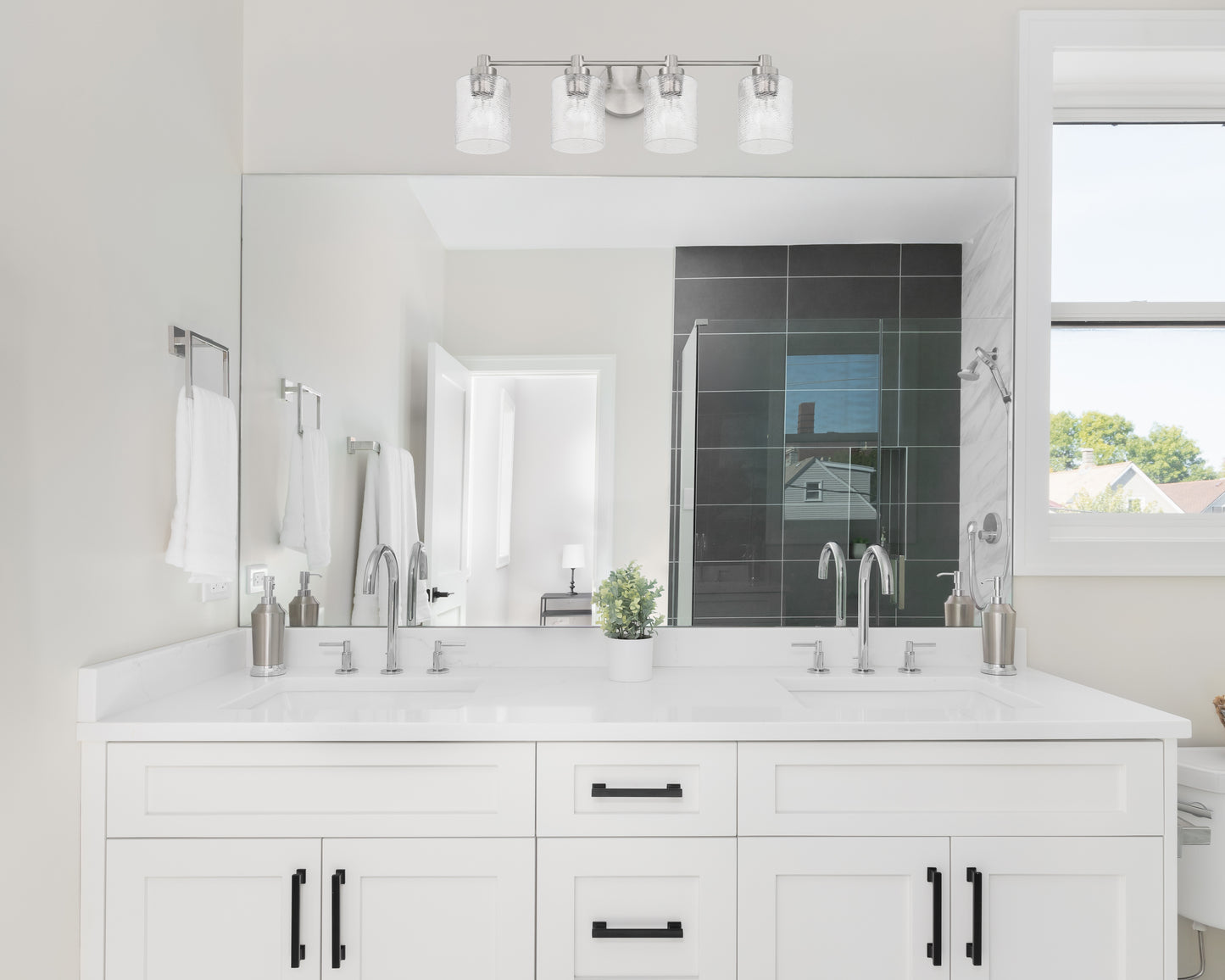 60204-BNK - Lyndsey 4 Light 28" Wide Vanity Light - Brushed Nickel