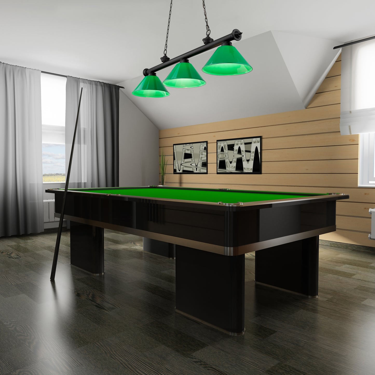 2306-3MB-PGR - Cordon 3 Light 57" Billiard - Matte Black