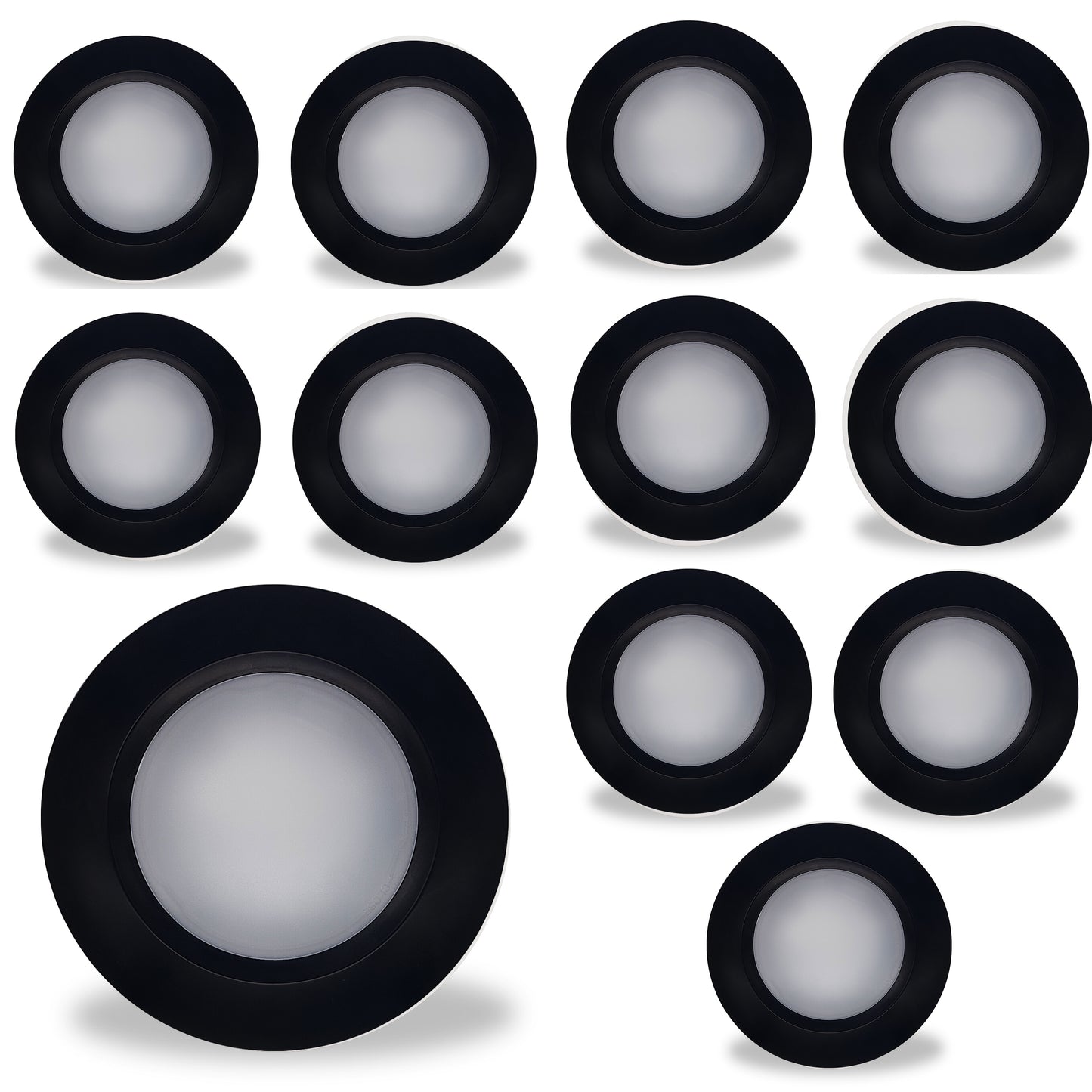773275 - 12 Watt LED 7" Disc, 3000K, 1100 Lumens, Black Finish - 12 Pack