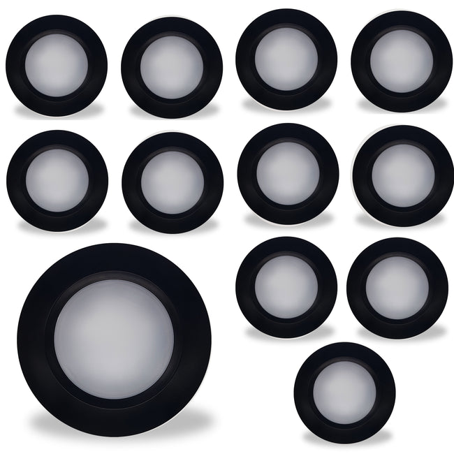 773275 - 12 Watt LED 7" Disc, 3000K, 1100 Lumens, Black Finish - 12 Pack
