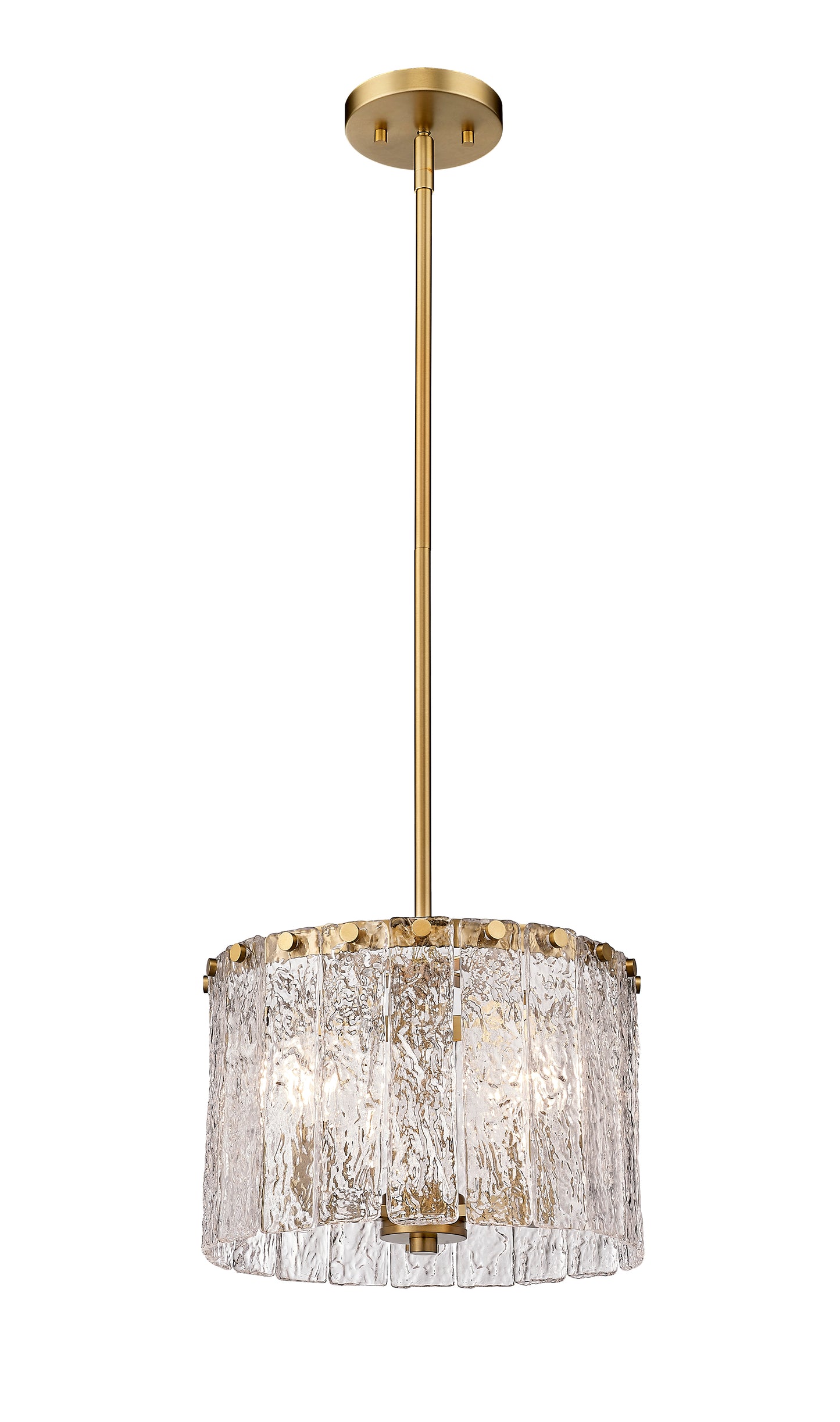 1943P12-MGLD - Glacier 3 Light 12" Pendant - Modern Gold
