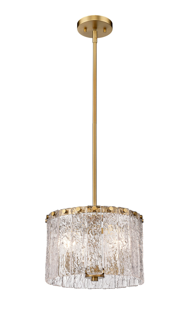 1943P12-MGLD - Glacier 3 Light 12" Pendant - Modern Gold