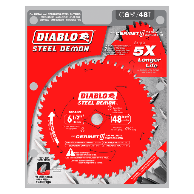 D0648CFX - 6-1/2" x 48 Tooth Steel Demon Cermet II Saw Blade for Metals and Stainless Steel