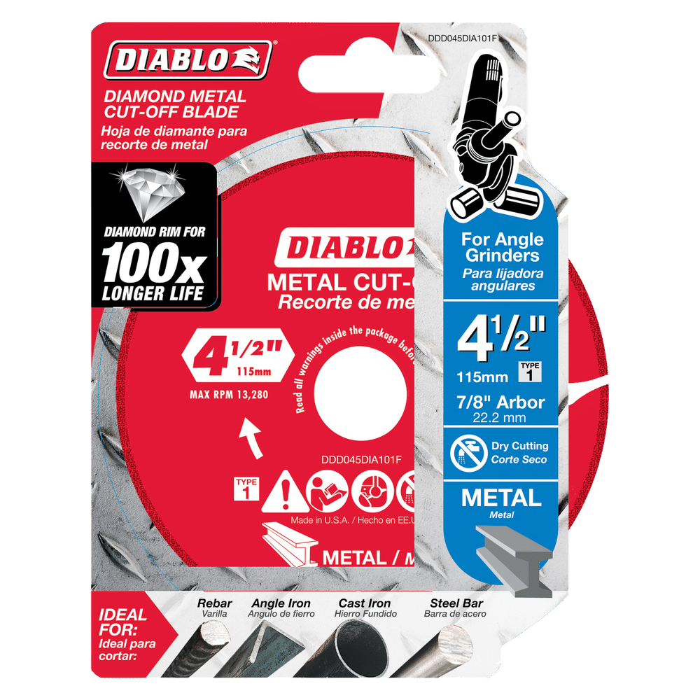 DDD045DIA101F - 4-1/2" Diamond Metal Cut-Off Blade