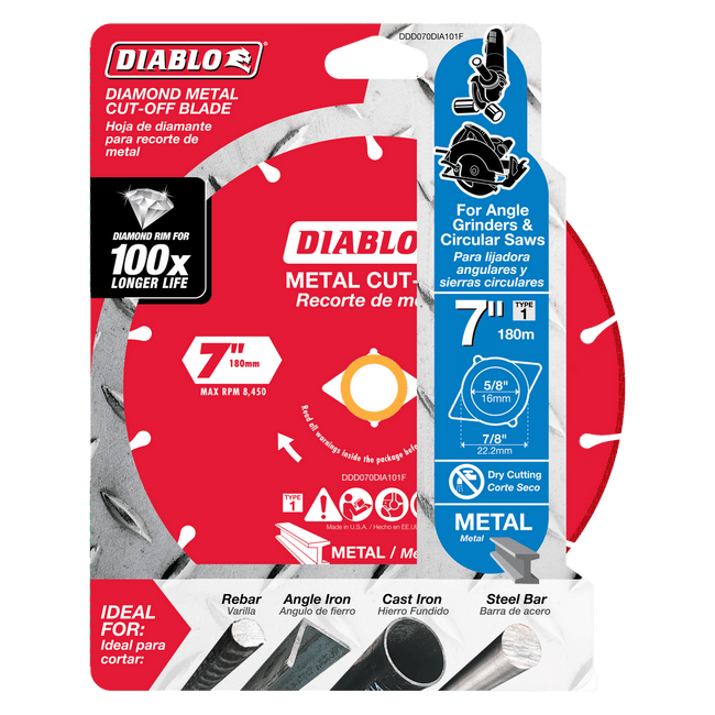 DDD070DIA101F - 7" Diamond Metal Cut-Off Blade