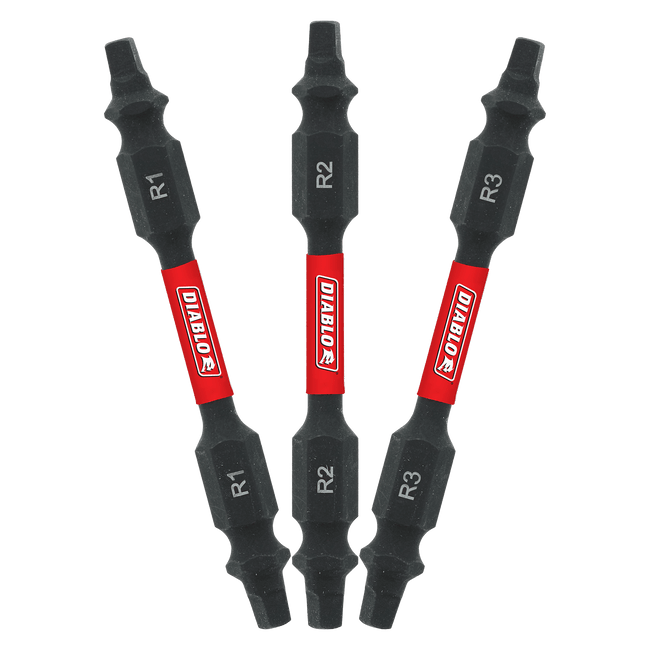 DDESQV25-S3 - 2-1/2" Double-Ended Square Drive Bit Assorted Pack (3-Piece)