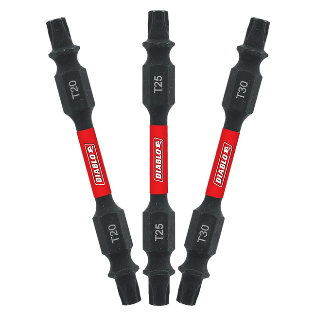 DDETV25-S3 - 2-1/2" Double-Ended Torx Drive Bit Assorted Pack (3-Piece)