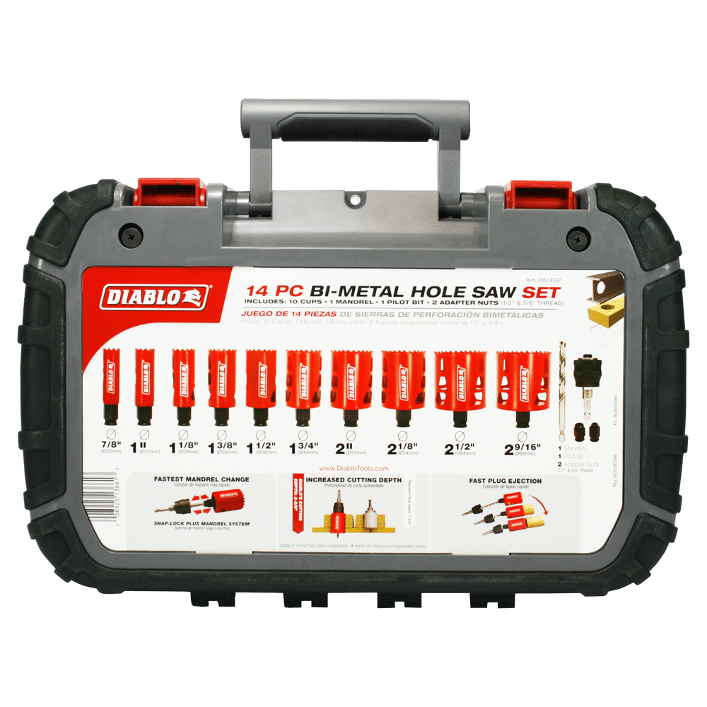 DHS14SGP - 14 pc General Purpose Bi-Metal Hole Saw Set