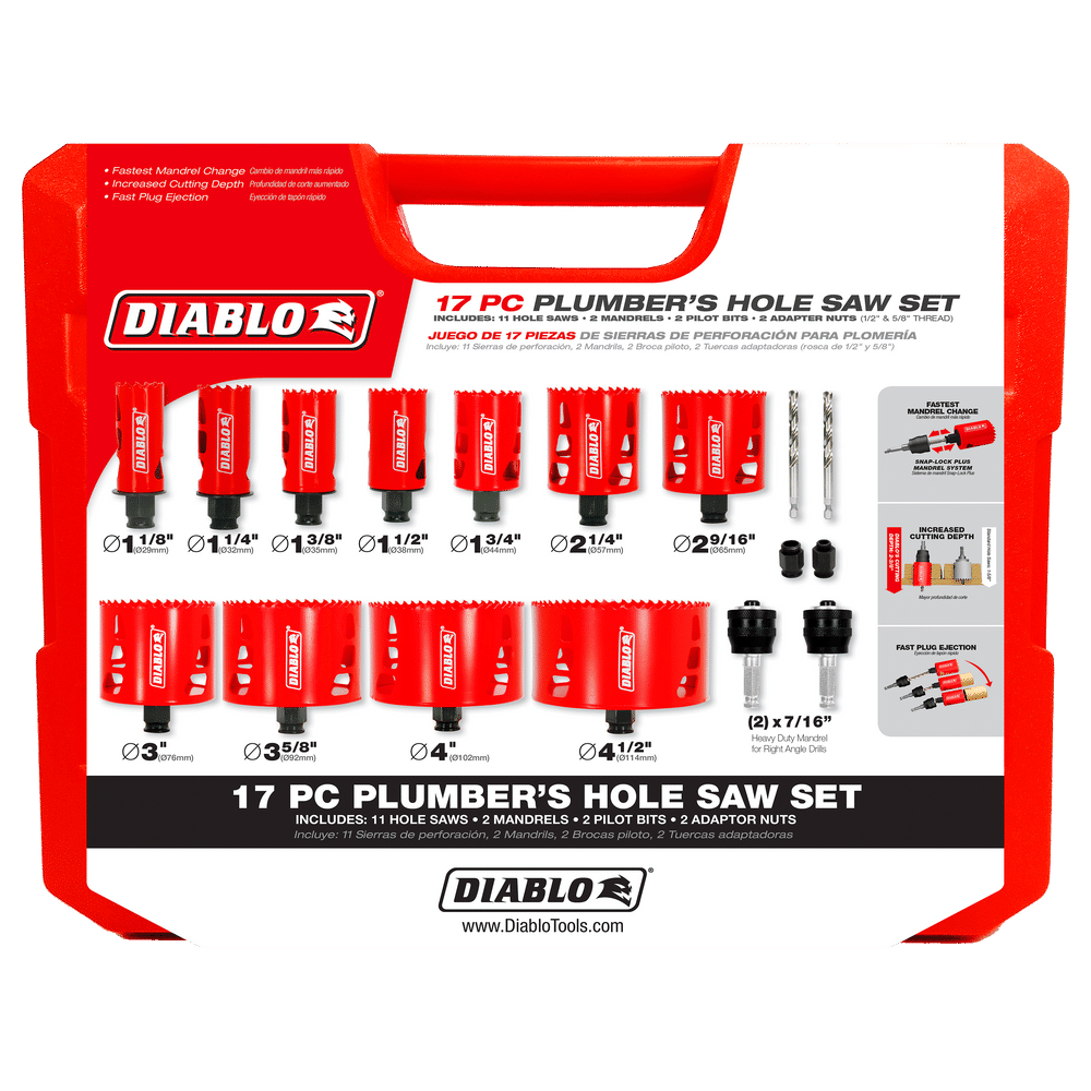 DHS17SPL - 17 pc Plumber's Bi-Metal Hole Saw Set
