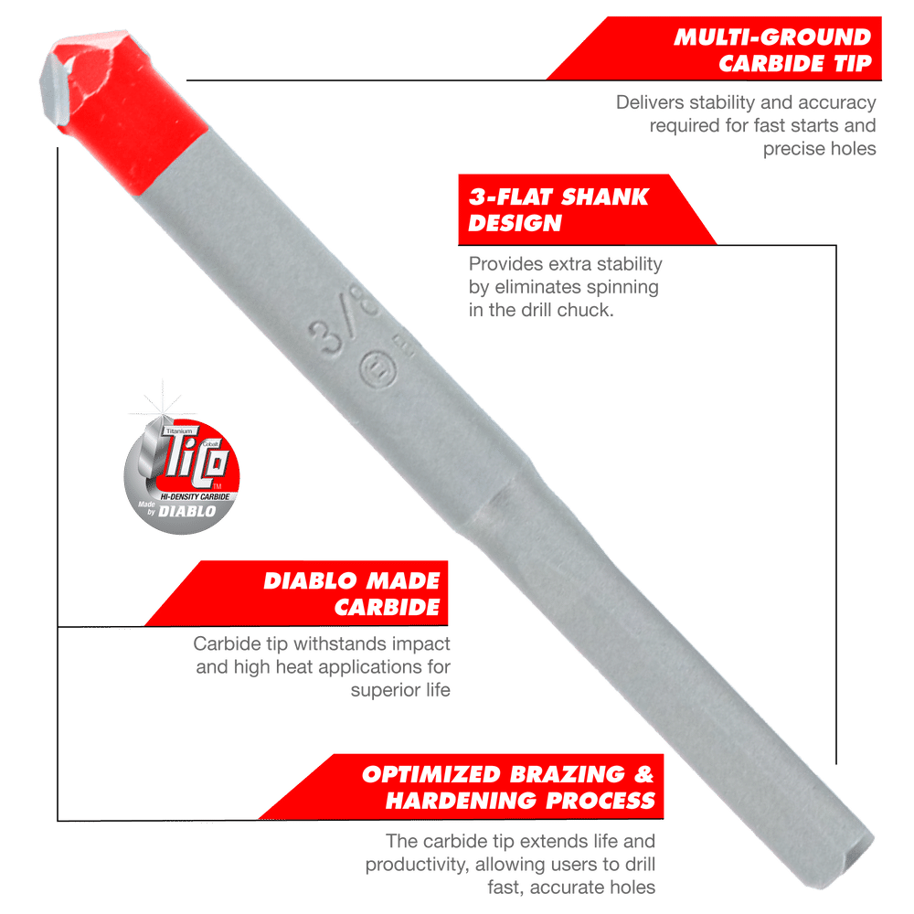 DMANS1040 - 5/16" Tile & Stone Carbide Tipped Drill Bit