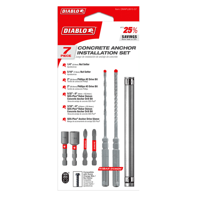 DMAPL9910-S7 - 7pc Concrete Anchor Drive Installation Set (7-Piece)