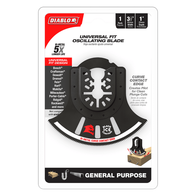 DOU350RBGP - 3-1/2" Universal Fit Bi-Metal Oscillating Blade for General Purpose Cuts