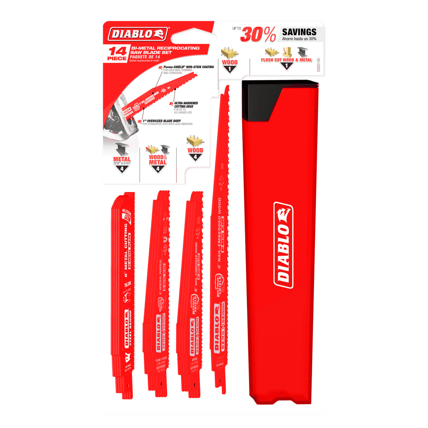 DS0014S - 14 pc Nail-Embedded Wood and Metal Demolition Recip Set