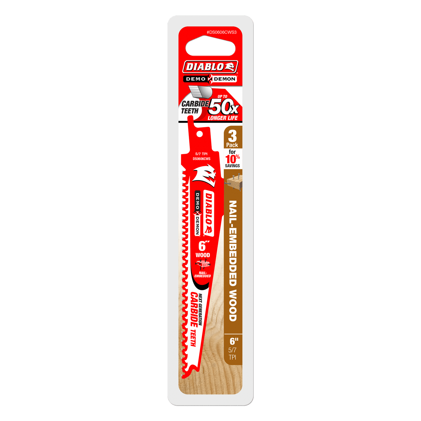 Demo Demon Carbide Recip Blade for Nail-Embedded Wood (3-Pack)